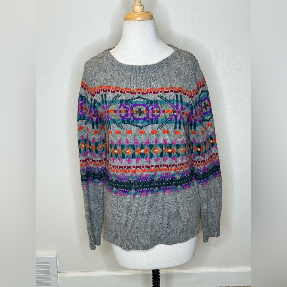 Ralph Lauren Chaps Multicolor Southwest Pattern Women's Sweater Size M